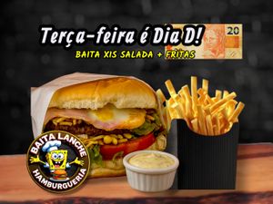 X Salada + Fritas Temperada