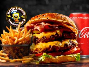 Baita Burguer Monstro + Acompanhamento + Refri 350ml GRÁTIS