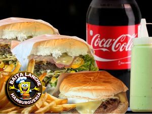 Baita Caixote Família  2 X-SALADA + 1 X-BURGUER + 500g FRITAS + REFRI 1L  GRÁTIS