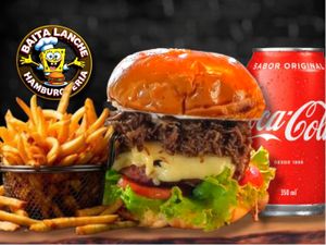 Baita Combo Burguer Costela Desfiada + Acompanhamento +  Refri 350ml GRÁTIS