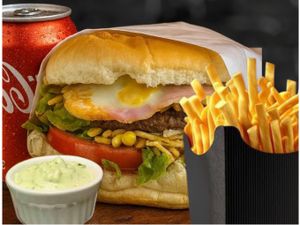 Combo X-Salada + fritas +  Maionese caseira e Refri 350ml grátis