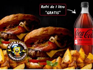 Combo PERFEITO 2 BURGUER CLÁSSICO + 2 Acompanhamento + Refri 1L GRÁTIS