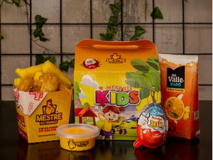 Combo Mestre Kids - Filezinho 250g + Fritas 50g + Molho + Bebida + Kinder Joy