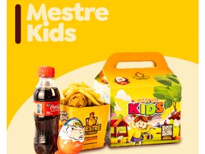 Combo Mestre Kids - Filezinho 100g + Fritas 100g + Molho + Bebida + Kinder Joy