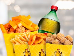 Super Combo do Mestre 2kg - Frango + Fritas + Anéis de Cebola +Churros+Bebida 2l