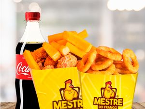 Combo Casal - Filezinho c/ Batata ou Polenta  + Anéis de Cebola+ Coca 600ml