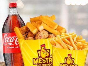 Combo Família - Frango Frito 1kg + Batata ou Polenta 150g+ Porção G + Coca 2l