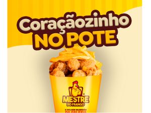 Coraçãozinho no Pote - Coração Empanado 500g + Batata ou Polenta 100g + 2 Molhos