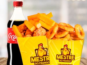 Combo Casal - Filezinho c/ Batata ou Polenta (600g)+ Anéis de Cebola+ Coca 600ml