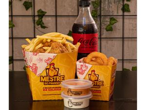 Combo Casal - Filezinho c/ Batata ou Polenta (600g)+ Anéis de Cebola+ Coca 600ml
