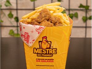 Coraçãozinho no Pote - Coração Empanado 500g + Batata ou Polenta 100g + 2 Molhos