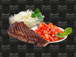 Carne com Salada
