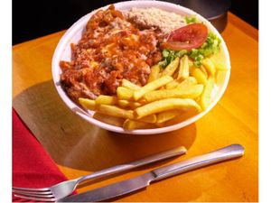 Frango a parmegiana com fritas