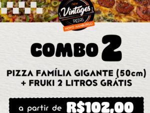 Combo 2-Promoção Pizza Família (50cm) + Fruki 2l