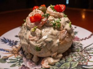 Camarão Ao Molho Gorgonzola No Pão Italiano