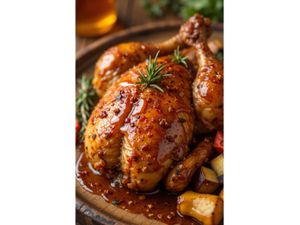 Frango Assado com farofa de Cuscuz