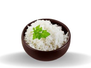 Porção de arroz branco