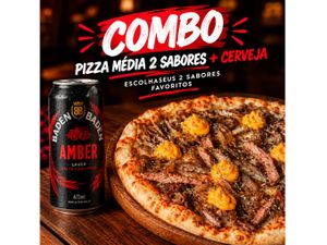Pizza média + baden baden amber