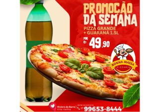 pizza+refrigerante 1,5 litros ou 2 lt uai