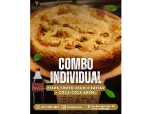 COMBO SOLTEIRO (Pizza Broto 25cm 6 fatias + Coca-Cola 600ml)