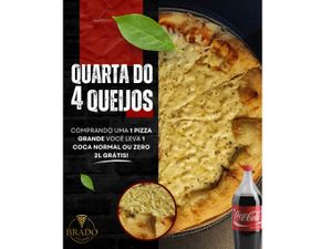 QUARTA do 4 QUEIJOS + Coca-Cola 2L Grátis (Tradicional ou Zero)