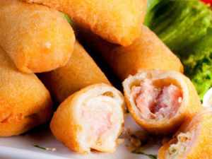 Enroladinho de Presunto, Queijo e Tomate