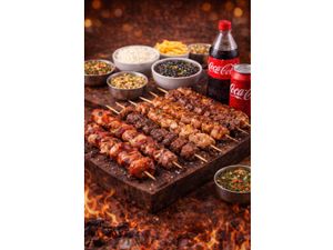 3 espetinhos com desconto %