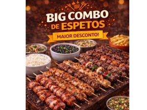 30 ESPETINHOS + 10 PAES DE ALHO + GUARNICOES + 2 OU 3 BEBIDAS MAIOR DESCONTO