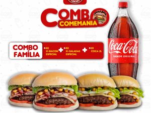 Combo Família (2 X-Bacon + 2 X-Salada + 1 Coca 2L).