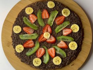 Pizza Gourmet -Ganache com Chocolate Meio Amargo c/Frutas!