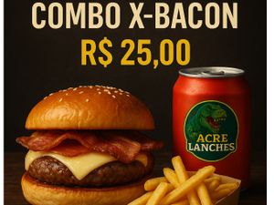 Combo X-Bacon  Refrigerante em lata batata frita