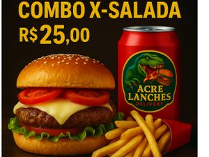 Combo X-Salada  Refrigerante em lata batata frita