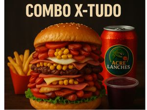 Combo X-Tudo  refrigerante lata Batata Frita P AÇAI 250ML