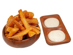 Mandioca Frita (300g) + 3 (Creme de Alho)