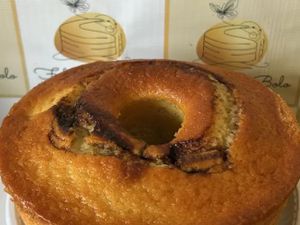 Bolo de banana com chocolate