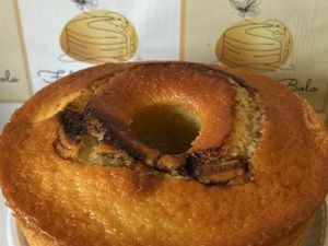 Bolo de banana com chocolate