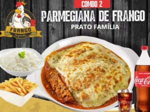 Combo 2: Parmegiana de Frango Família + Coca Cola 2 L (Serve 4 Pessoas)