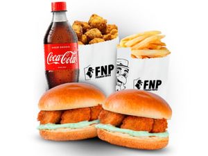 COMBO BURGER + FRANGO + BATATA + REFRI