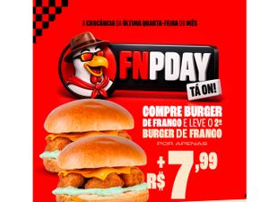 COMPRE 1 BURGER DE FRANGO + LEVE O SEGUNDO POR R$ 7,99