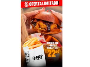 Burguer BBQ + pacotinho de fritas
