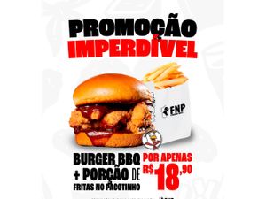 Burguer BBQ + pacotinho de fritas