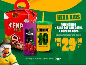 Potchê Kids  + suco 200ml + copo