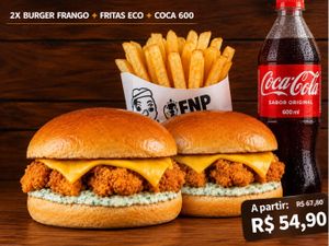 2x BURGER FRANGO + FRITAS eco +COCA 600