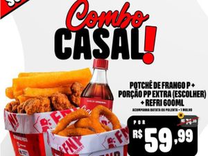 Combo casal com porção extra e coca gratis ( ate 2 pessoas)