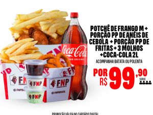 M + porção de batata + porção de anel + coca 2lt.