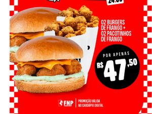 2 BURGERS DE FRANGO +  2 PACOTINHOS DE FRANGO
