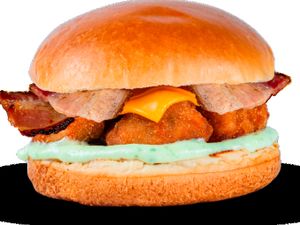 Burguer de frango com bacon
