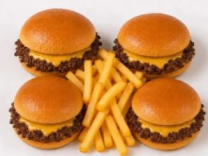 4 MINI SMASH BURGUER + BATATA FRITA