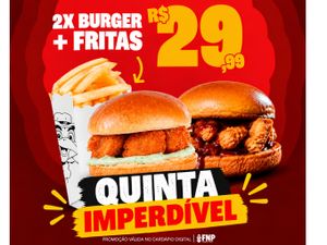 Combo 2 Burguer + 1 Fritas no saquinho