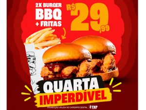 Combo 2 Burguer BBQ + 1 Fritas no saquinho